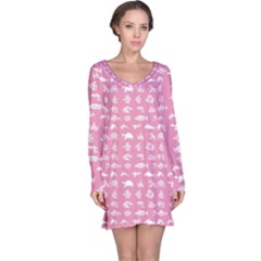 Fish Pattern Long Sleeve Nightdress by ValentinaDesign