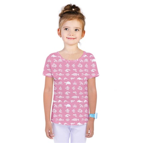 Fish Pattern Kids  One Piece Tee by ValentinaDesign