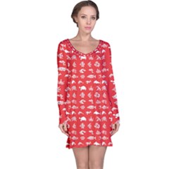 Fish Pattern Long Sleeve Nightdress by ValentinaDesign