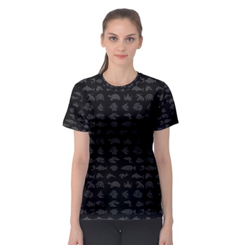 Fish Pattern Women s Sport Mesh Tee by ValentinaDesign