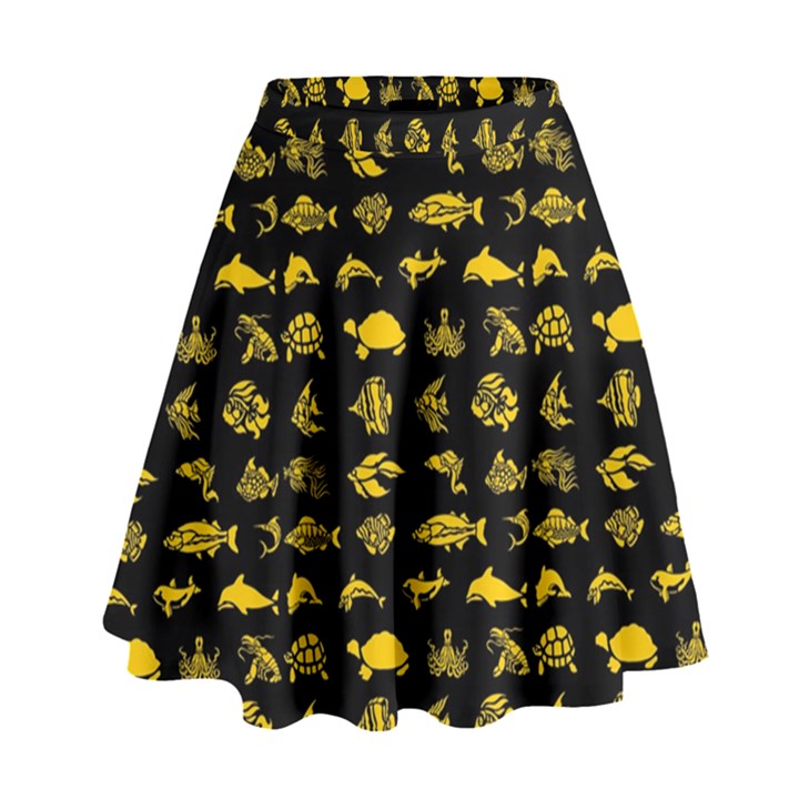 Fish pattern High Waist Skirt