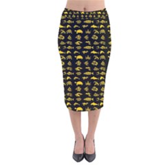 Fish Pattern Velvet Midi Pencil Skirt by ValentinaDesign