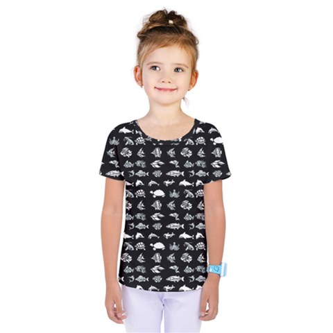 Fish Pattern Kids  One Piece Tee by ValentinaDesign