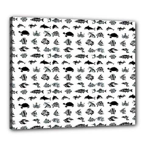 Fish Pattern Canvas 24  X 20  by ValentinaDesign