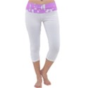 Pink Graffiti Skull Capri Yoga Leggings View1