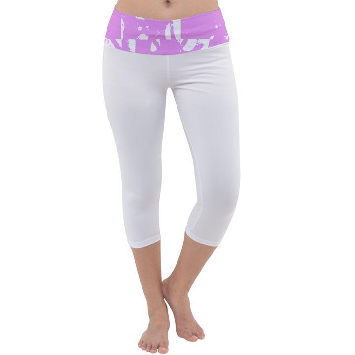 Pink Graffiti Skull Capri Yoga Leggings