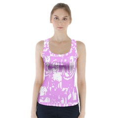 Pink Graffiti Skull Racer Back Sports Top by Skulltops