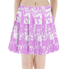 Pink Graffiti Skull Pleated Mini Skirt by Skulltops