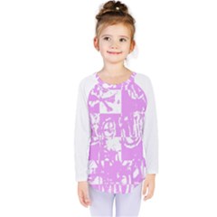 Pink Graffiti Skull Kids  Long Sleeve Tee