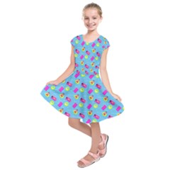 Summer Pattern Kids  Short Sleeve Dress by ValentinaDesign