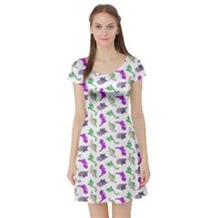 Dinosaurs pattern Short Sleeve Skater Dress