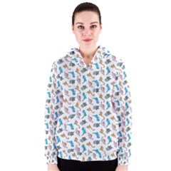 Dinosaurs Pattern Women s Zipper Hoodie by ValentinaDesign