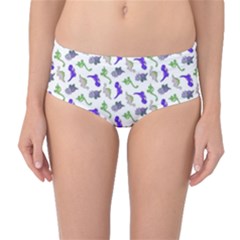 Dinosaurs Pattern Mid-waist Bikini Bottoms by ValentinaDesign