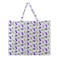 Dinosaurs Pattern Zipper Large Tote Bag by ValentinaDesign