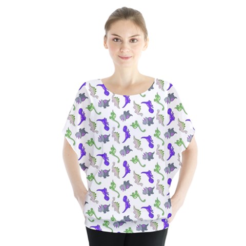 Dinosaurs Pattern Blouse by ValentinaDesign