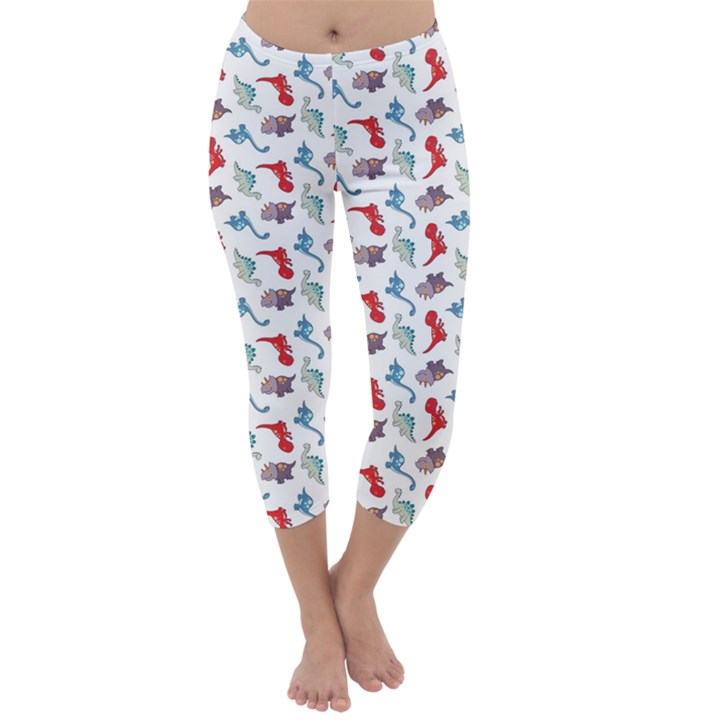 Dinosaurs pattern Capri Winter Leggings 