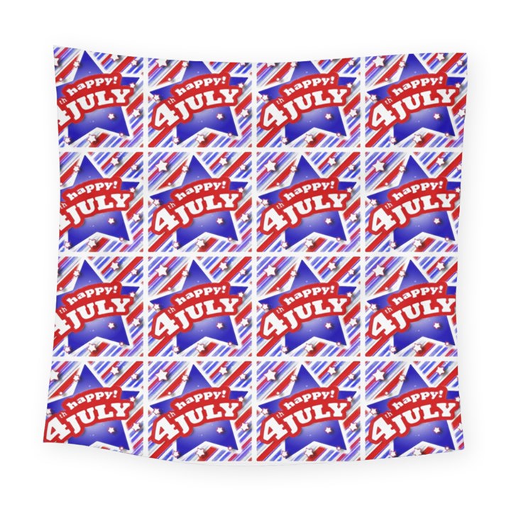 Happy 4th Of July Theme Pattern Square Tapestry (Large)