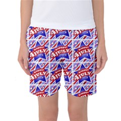 Happy 4th Of July Theme Pattern Women s Basketball Shorts by dflcprintsclothing