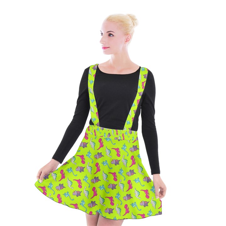 Dinosaurs pattern Suspender Skater Skirt