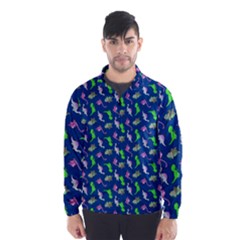 Dinosaurs Pattern Wind Breaker (men) by ValentinaDesign