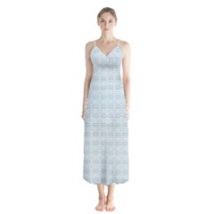 Pattern Button Up Chiffon Maxi Dress