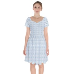 Pattern Short Sleeve Bardot Dress