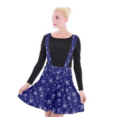 Floral Pattern Suspender Skater Skirt