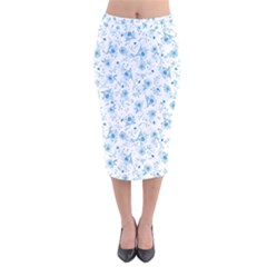 Floral Pattern Velvet Midi Pencil Skirt by ValentinaDesign