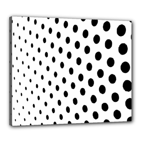 Polka Dot Black Circle Canvas 24  X 20  by Mariart