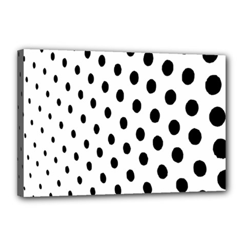 Polka Dot Black Circle Canvas 18  X 12 