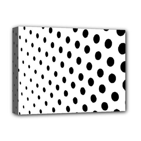 Polka Dot Black Circle Deluxe Canvas 16  X 12   by Mariart