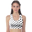 Polka Dot Black Circle Sports Bra View1