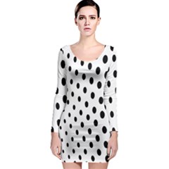 Polka Dot Black Circle Long Sleeve Bodycon Dress by Mariart