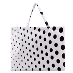 Polka Dot Black Circle Zipper Large Tote Bag by Mariart