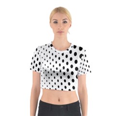 Polka Dot Black Circle Cotton Crop Top