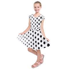 Polka Dot Black Circle Kids  Short Sleeve Dress by Mariart