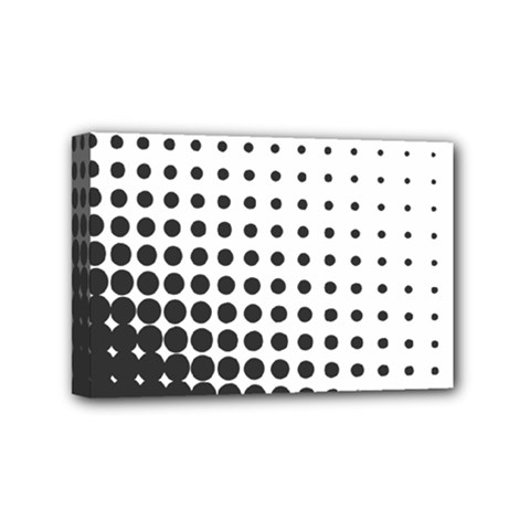 Comic Dots Polka Black White Mini Canvas 6  X 4  by Mariart