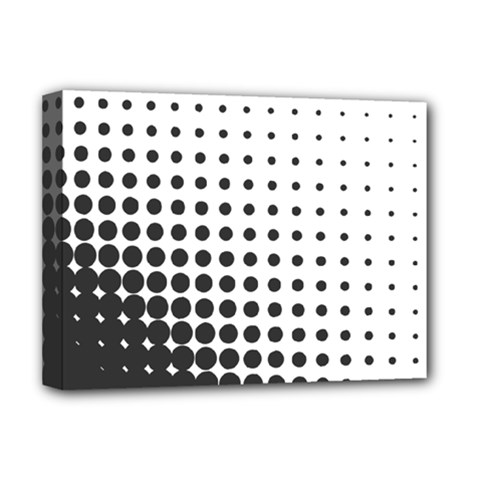 Comic Dots Polka Black White Deluxe Canvas 16  X 12  