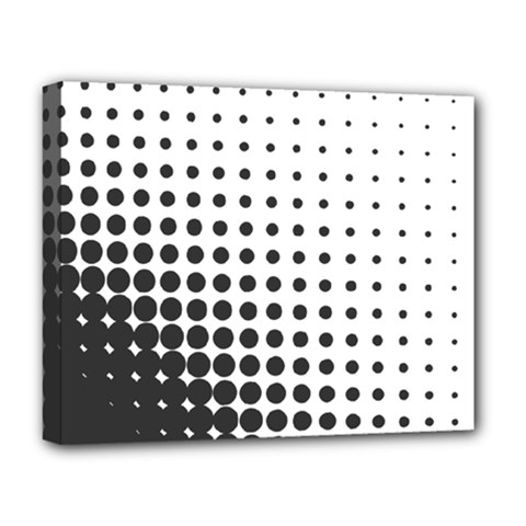 Comic Dots Polka Black White Deluxe Canvas 20  X 16   by Mariart