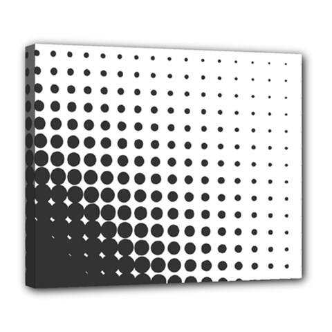 Comic Dots Polka Black White Deluxe Canvas 24  X 20   by Mariart