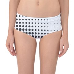 Comic Dots Polka Black White Mid-waist Bikini Bottoms