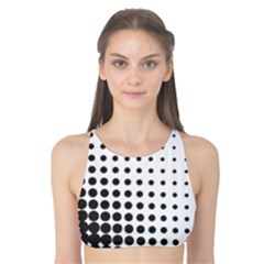 Comic Dots Polka Black White Tank Bikini Top by Mariart