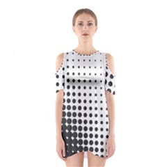 Comic Dots Polka Black White Shoulder Cutout One Piece