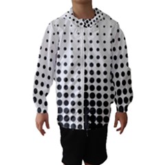 Comic Dots Polka Black White Hooded Wind Breaker (kids)