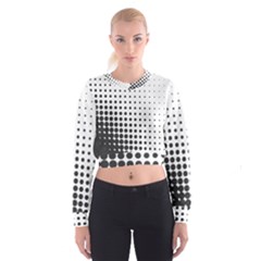 Comic Dots Polka Black White Cropped Sweatshirt