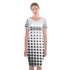 Comic Dots Polka Black White Classic Short Sleeve Midi Dress by Mariart