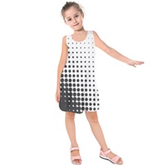 Comic Dots Polka Black White Kids  Sleeveless Dress by Mariart