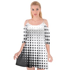 Comic Dots Polka Black White Cutout Spaghetti Strap Chiffon Dress