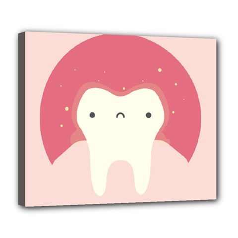 Sad Tooth Pink Deluxe Canvas 24  X 20   by Mariart