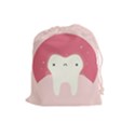 Sad Tooth Pink Drawstring Pouches (Large)  View1